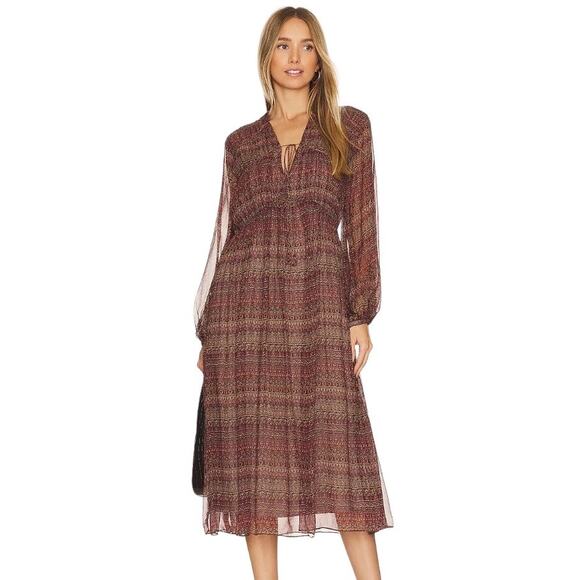 NEW Joie Alquina Dress Anise Flower Multi Colored Silk Lined Revolve Midi Small - Picture 3 of 12